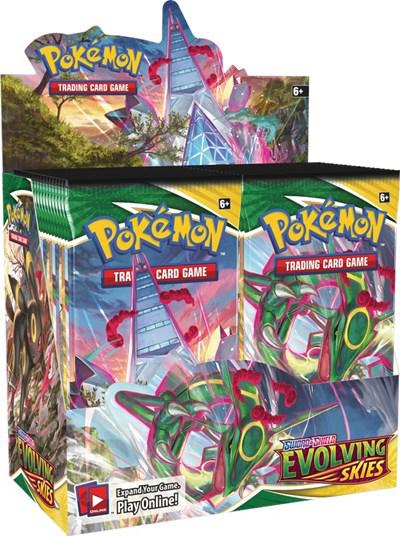 Evolving Skies booster box product photo used for sealed Pokemon card market analysis